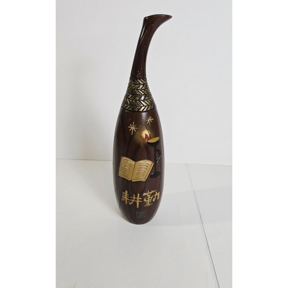 Wooden Other - Chinese Wooden Carved Urn Vase